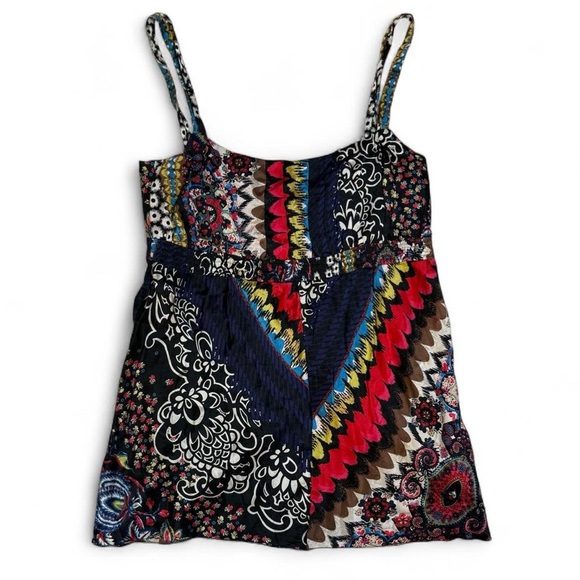 Anthropologie Oilily Retro Print Satin Slip Dress - Picture 2 of 5